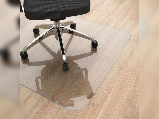 Lot 96-175963 - Clear Computer Desk Chair Mat, PVC Heavy Duty Floor Protector for Rolling Chairs, Can't be Used on C...