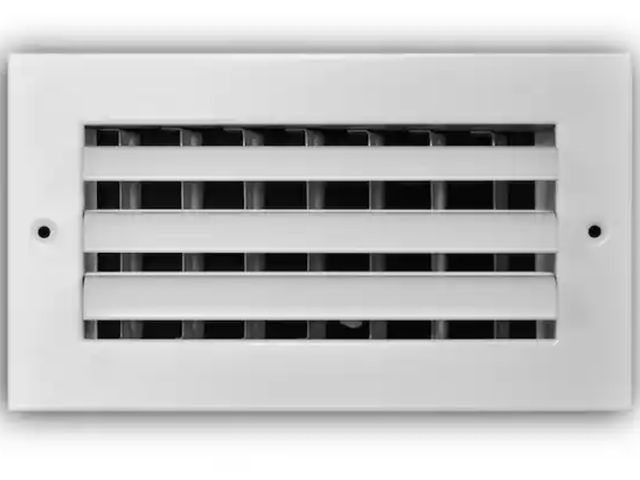 Lot 96-227875 - Box of 10 Everbilt
8 in. x 4 in. 1-Way Aluminum Adjustable Curved Blade Wall/Ceiling Register in Whi...