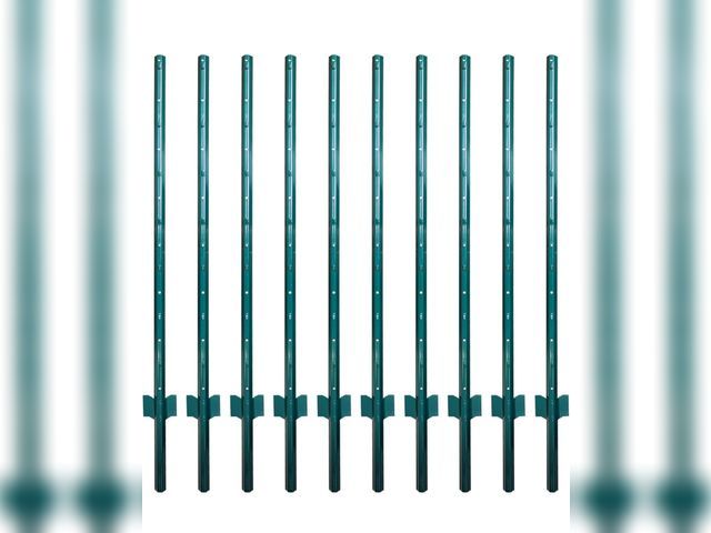 Lot 96-176506 - ARIFARO Fence Posts 4.8 Feet Sturdy Duty Metal Fencing Poles, Pack of 10, No Dig Garden U Post for W...