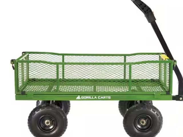 Lot 96-166438 - GORILLA CARTS
4 cu. ft., 900 lbs. Heavy-Duty Steel Utility Garden Cart, 4 cu. ft., 10 in. Pneumatic ...