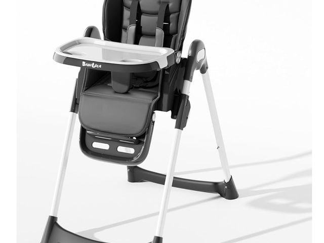 Lot 96-171384 - High Chair, Foldable High Chairs for Babies and Toddlers with Removable Tray, Height Adjustable Feed...