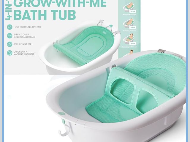 Lot 96-198001 - Frida Baby 4-in-1 Grow-with-Me Baby Bathtub, Baby Tub for Newborns to Toddler with Removable Bath Se...