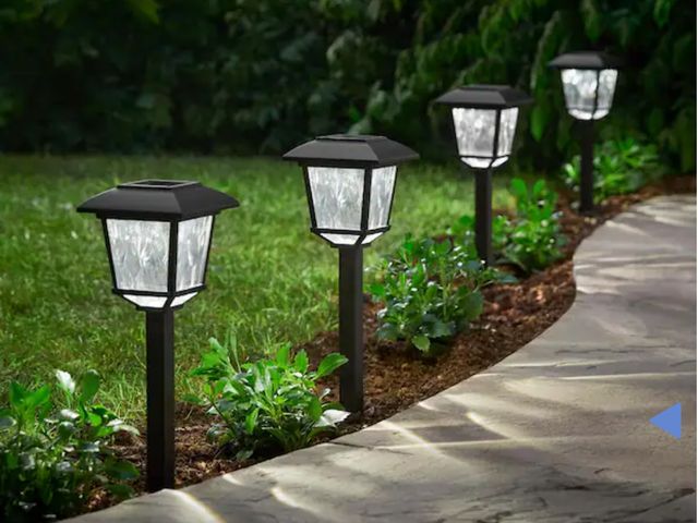 Lot 96-192387 - Hampton Bay 
Terrace Park 10 Lumen Black LED Weather Resistant Outdoor Solar Path Light with Plastic...