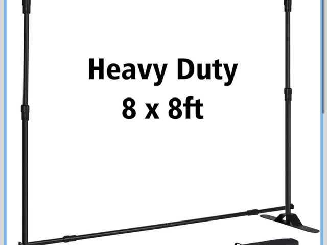 Lot 96-180366 - Photo Backdrop Stand - Heavy Duty Banner Holder Adjustable Photography Poster Stand - Height Up to 8...