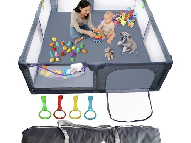 Lot 96-179326 - Baby Playpen 71x59 Inch Large Playpen for Babies and Toddlers Baby Playard with Zipper Gates Safety ...