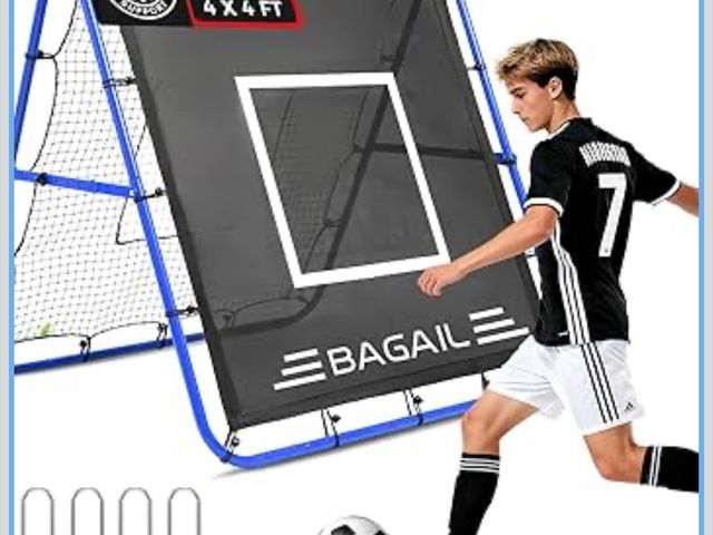 Lot 96-177090 - BAGAIL Soccer Rebounder Net, 4 x 4 Ft Pitch Back Baseball Softball Rebounder, Angle Adjustable Rebou...