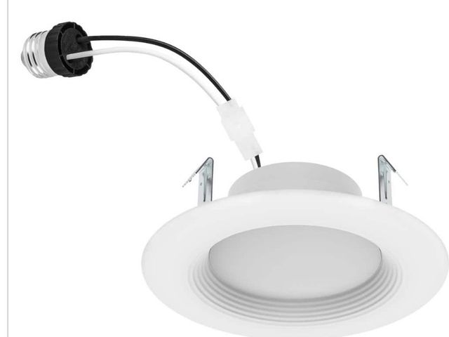 Lot 96-198490 - EcoSmart 4 in. Integrated LED
Recessed Retrofit Light Trim
2700K, (4-Pack) New