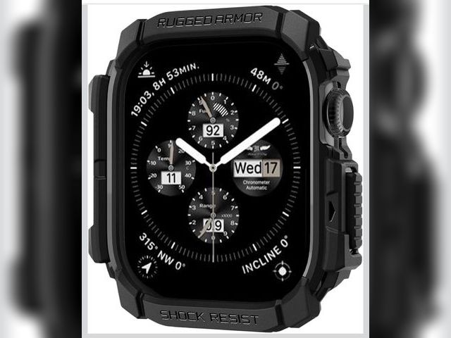 Lot 96-193722 - Spigen for Apple Watch Seriesc10 Case, Rugged Armor 46mm Cover - Matte Black MSRP $1699 New