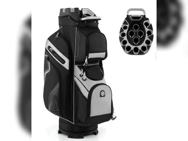 Lot 96-197369 - Gymax Golf Cart Bag Molded Lock Top Golf Bag w/14-Way Full Length Dividers 11 Pockets Gray
New