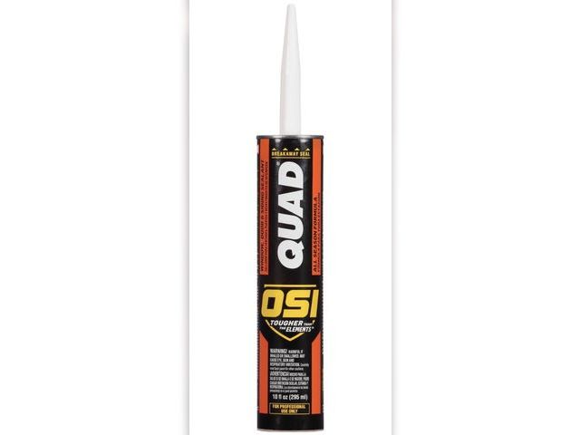 Lot 96-182384 - OSI Quad Window, Door and Siding Sealant, Pack of 1, White 10 fl oz Cartridge

New