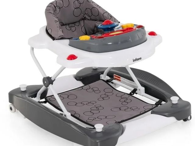 Lot 96-191610 - Baby Walker, 6 in 1 Behind Walker Learning Seated Rocker Bouncer with Removable Music Tray, Adjustab...