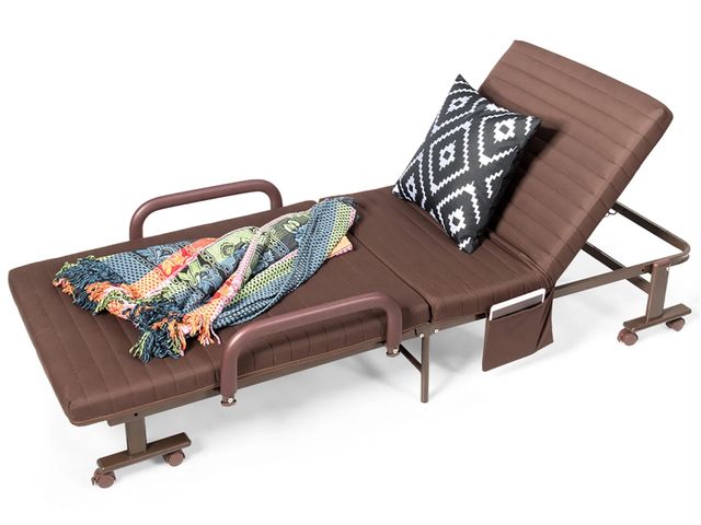 Lot 96-192234 - Costway Folding Bed Adjustable Guest Single Bed Mattress Portable Wheels Brown
New 
Msrp $159.99