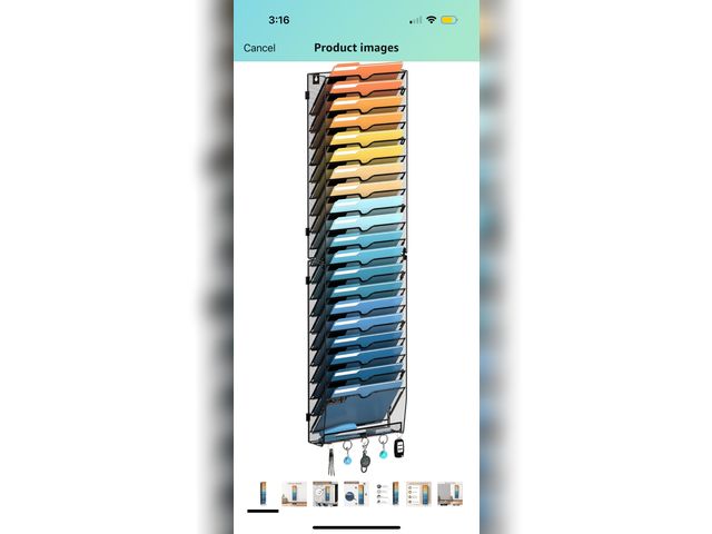 Lot 96-170212 - SUPEASY 21-Tier Wall File Holder Organizer with Hooks, Mesh Hanging File Organizer, Mail Organizer W...