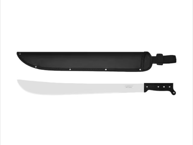 Lot 96-173800 - Tramontina 22 in. Machete with Carbon Steel Blade and Black Polypropylene Handle with Nylon Sheath U...