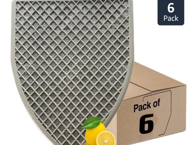 Lot 96-190288 - Urinal Mats for Men（6 Pack）High-Tech Bamboo Charcoal Absorbs Odor, Non-Slip Deodorization, Gray Floo...