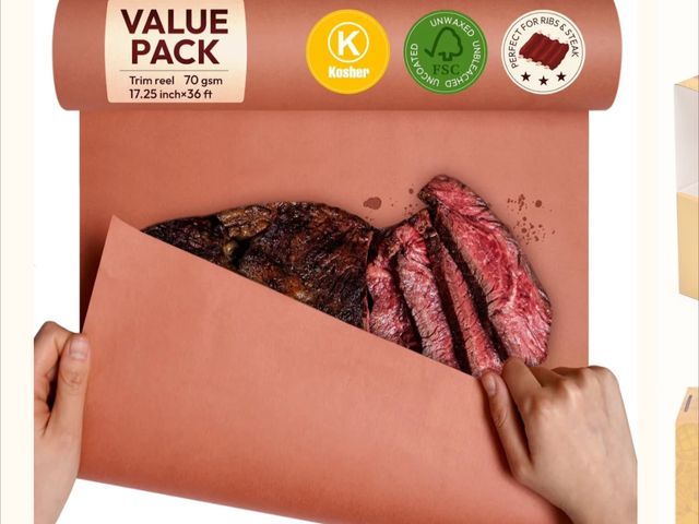 Lot 96-230625 - KATBITE HEAVY DUTY 17 IN PEACH BUTCHER PAPER ROLL, FOOD-GRADE BBQ WRAPPING PAPER, 70 GSM New