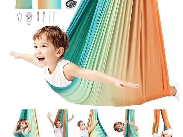 Lot 96-171006 - Sensory Swing for Kids &amp; Adults, Double Layer Holds up to 300lbs, Indoor &amp; Outdoor Therapy C...