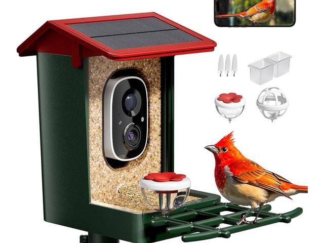 Lot 96-171337 - Smart Bird Feeder with Camera Solar Powered, 2K HD Video, AI Bird Species Identification, Instant Ar...
