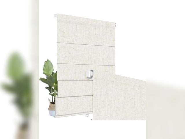 Lot 96-211723 - 2 Pack No Drill Cordless Roman Shades for Window, approx 34-36” Varies from stock photo Unused