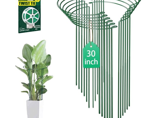 Lot 96-170103 - 12 Pack 30 inch Plant Support Stakes, Heavy-Duty Half Round Peony Support, Garden Plant Stakes Cage ...