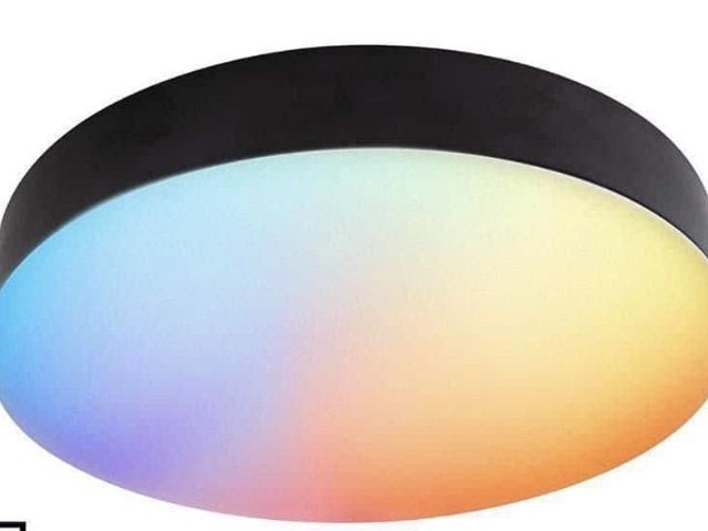 Lot 96-211914 - Commercial Electric 13 in. Light Matte Black Adjustable CCT and Color Changing Integrated LED Ceilin...