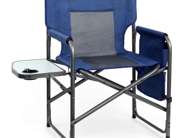 Lot 96-277290 - Directors Chair, Camping Chairs for Adults, Heavy Duty Side Table, Lawn Chairs with Side Pockets Car...