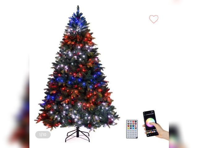 Lot 96-192294 - Costway 8Ft Pre-Lit Artificial Christmas Tree Hinged 750 LED Lights New