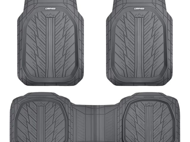Lot 96-181006 - CAR PASS DeepDish Floor Mats for Cars Full Set,Heavy Duty Rubber Car Mats 3-Piece,Universal Waterpro...