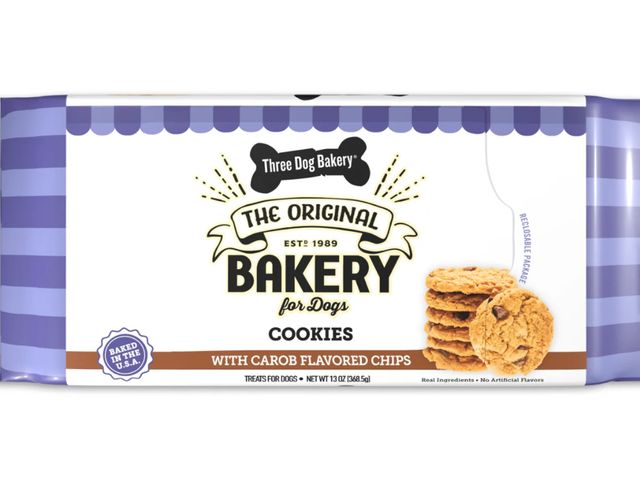 Lot 96-159112 - Three Dog Bakery Cookies with Carob Flavored Chips, Baked Dog Treats, 13 oz

New. Exp 4/2026
