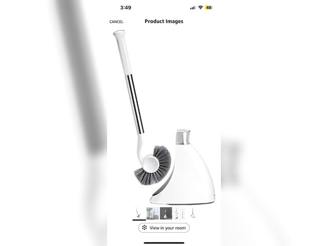 Lot 96-166316 - simplehuman Toilet Brush with Caddy, Stainless Steel, White Unused Brush Only