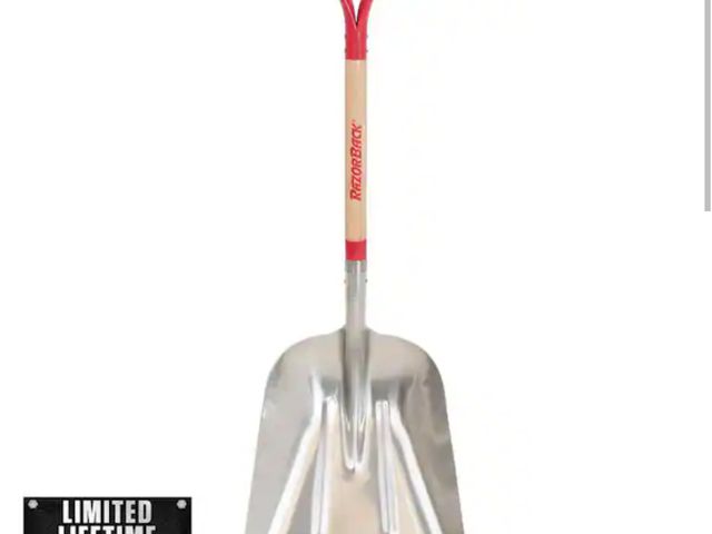 Lot 96-199006 - Razor-Back 31 in. Wood Handle Aluminum Scoop Shovel, unused, has some scrapes from shipping and writ...
