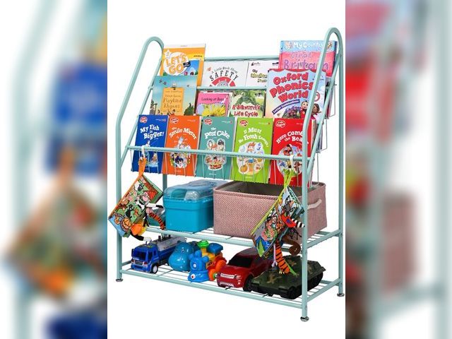 Lot 96-188591 - Metal Bookshelf - 5 Tier Bookcase &amp; Toy Storage for Kids' Room &amp; Bedroom, Medium, Green
New