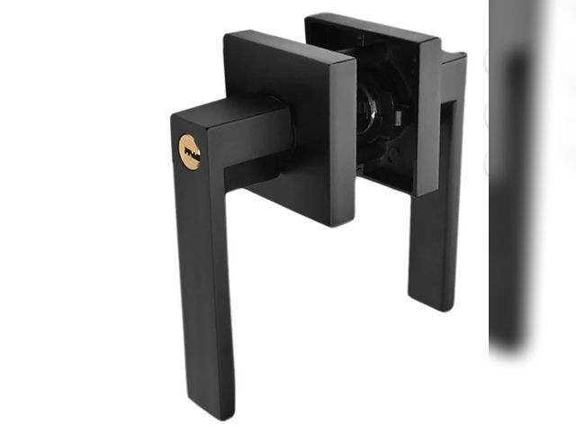 Lot 96-180060 - 1 Set Privacy Door Handle With Lock Matte Door Lever for Bathroom And Bedroom Black Door Knob Kit Ne...