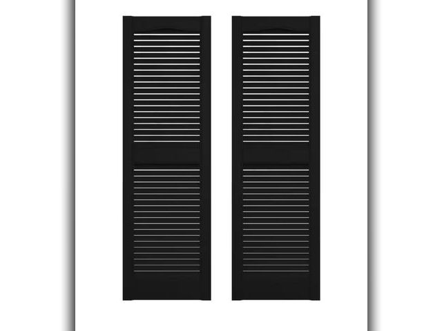 Lot 96-165533 - Builders Edge
14.5 in. x 72 in. Louvered Vinyl Exterior Shutters Pair in Black
Appears unused, some ...