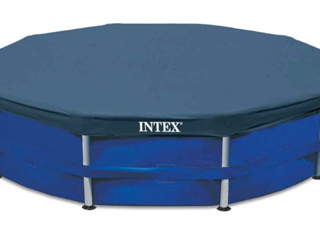 Lot 96-230759 - Intex 15' Round Frame Above Ground Pool Debris Cover with Drain Holes New