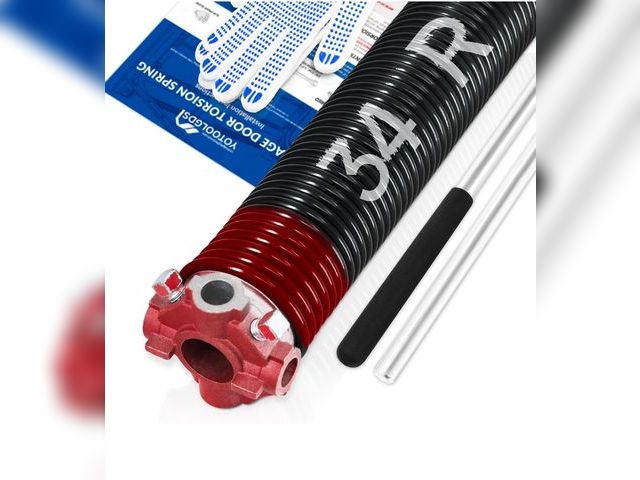 Lot 96-188783 - Right Hand Wind（Red Cone）2" Garage Door Torsion Spring with Non-Slip Winding Bars &amp; Gloves, High...