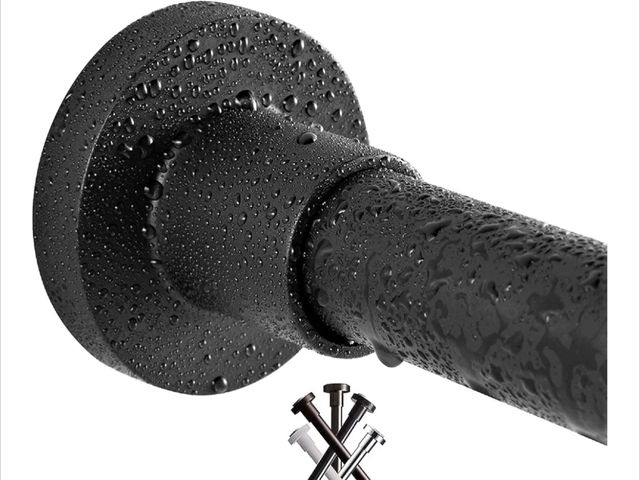 Lot 96-167015 - BRIOFOX Shower Curtain Rod 43-73 Inches Matte Black, Never Rust and Non-Fall Down Spring Tension Rod...