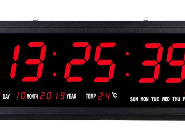Lot 96-164192 - Oversized LED Digital Wall Clock Large Display with Indoor Temperature Date and Day of Week,Electric...