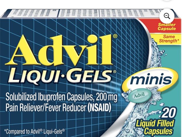 Lot 96-201129 - Advil Liqui-Gels Minis Pain Relievers for Headache Relief, Fever Reducer Liquid Filled Capsules, 200...