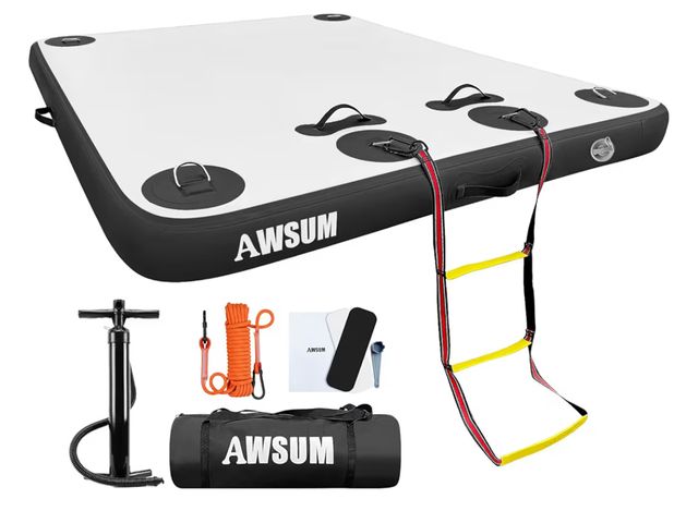 Lot 96-176698 - AWSUM Inflatable Floating Dock Air Dock Platform Floating Island Raft with None-Slip Surface for Poo...