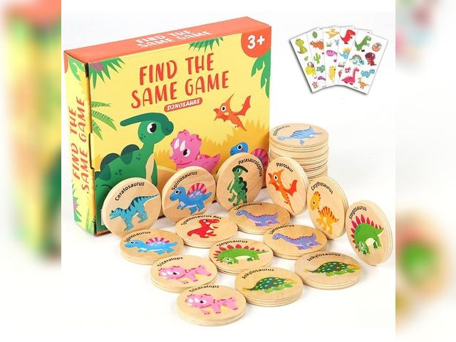 Lot 96-192092 - Protado Wooden Match Memory Game for Kids, 24Pc Memory Matching Cards, Educational Memory Matching G...