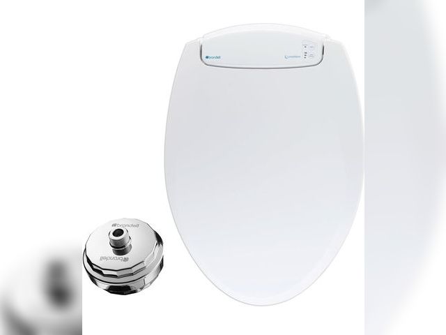 Lot 96-187547 - Brondell L60-EW LumaWarm Heated Elongated Toilet Seat &amp; VivaSpring Compact Shower Filter Bundle
...