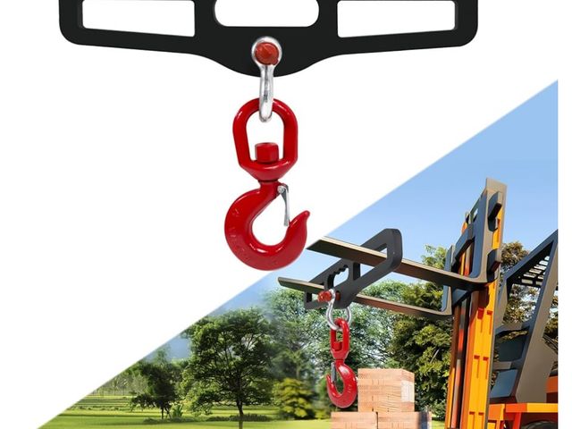Lot 96-159468 - Heavy Duty Forklift Lifting Hook, Fork Lifting Attachment, 6,600 LB Capacity（3 Ton）, Dual Fork Mount...