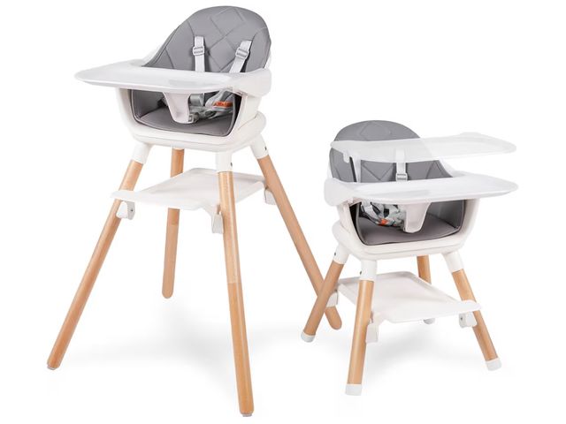 Lot 96-177248 - 6 in 1 Baby High Chair, Convertible Wooden High Chairs/Booster Seat for Babies and Toddlers, Baby Fe...