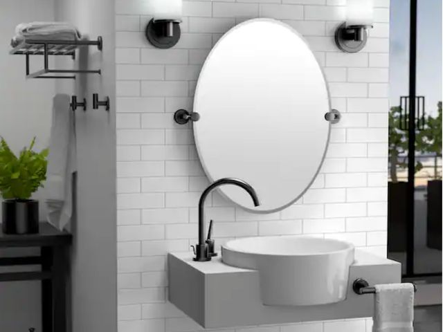 Lot 96-189829 - Gatco
Latitude 24 in. W x 32 in. H Frameless Oval Beveled Edge Bathroom Vanity Mirror in Satin Nicke...