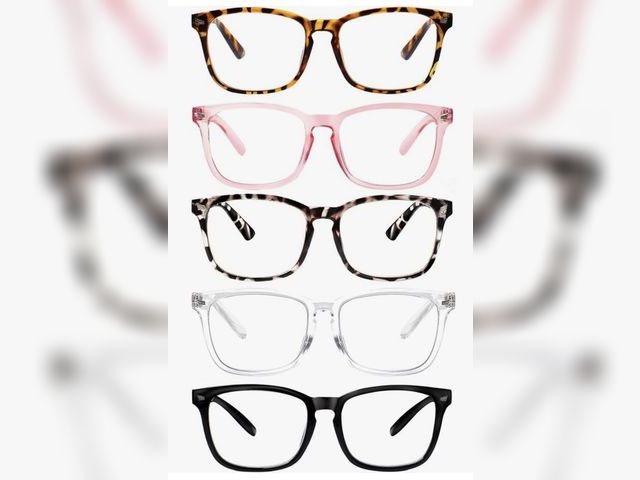 Lot 96-233280 - 5 Pack Blue Light Blocking Reading Glasses,Spring Hinge Readers for Women Men,Anti UV Ray Filter Ner...