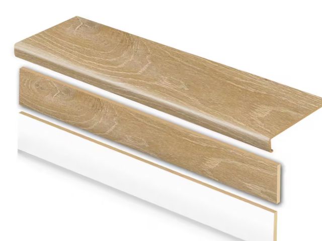 Lot 96-166128 - Cap A Tread Dusk Cherry 47 in. L x 12.15 in. W x 57.91 mm T Vinyl Overlay Stair Tread and Reversible...
