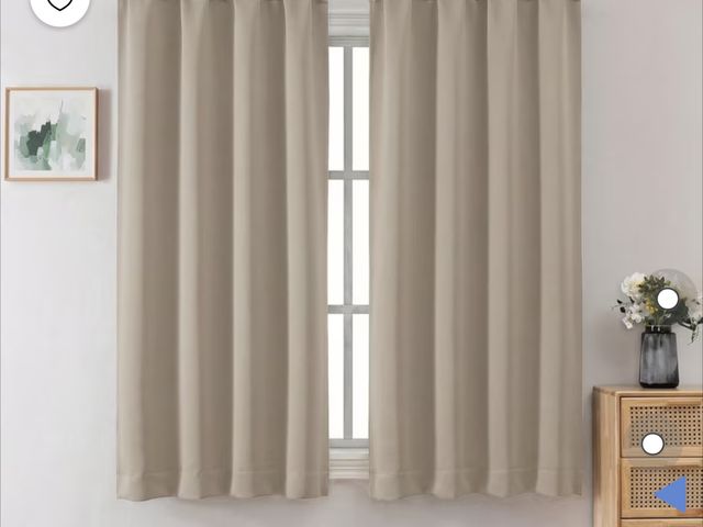 Lot 96-230514 - OVZME Natural Blackout Curtains 63 inch Length 2 Panels Set, Light Filtering Room Darkening Window T...