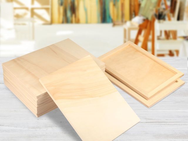 Lot 96-181069 - Wood Canvas Boards for Painting, 12 x 18” Inch Canvas Panels for Art Projects, Cradled Artist Panels...