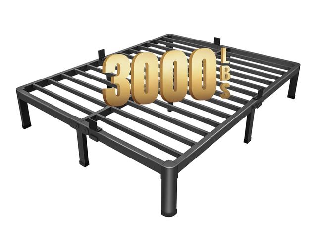 Lot 96-169275 - MAF 10 Inch Full Size Metal Platform Bed Frame with Round Corner Legs, 3000 LBS Heavy Duty Steel Sla...